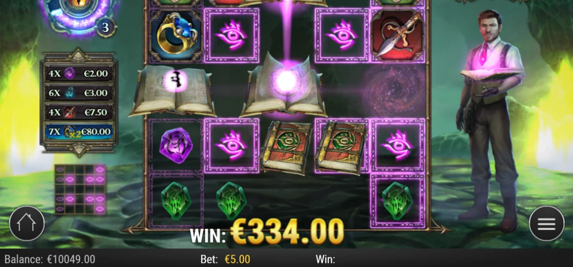 Tome of Madness — tema Cthulhu com Rich Wilde, portais místicos e símbolos do universo Lovecraft